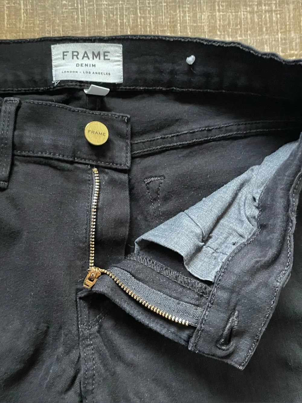 FRAME Le Skinny de Jeanne Film Noir Black Jeans Womens 27 Ankle Stretch USA - Picture 7 of 11